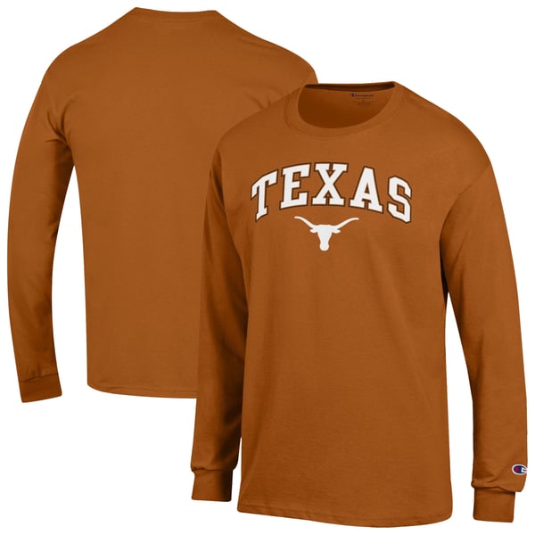 Men’s Champion Texas Orange Texas Longhorns Arch Over Logo Long Sleeve T-Shirt